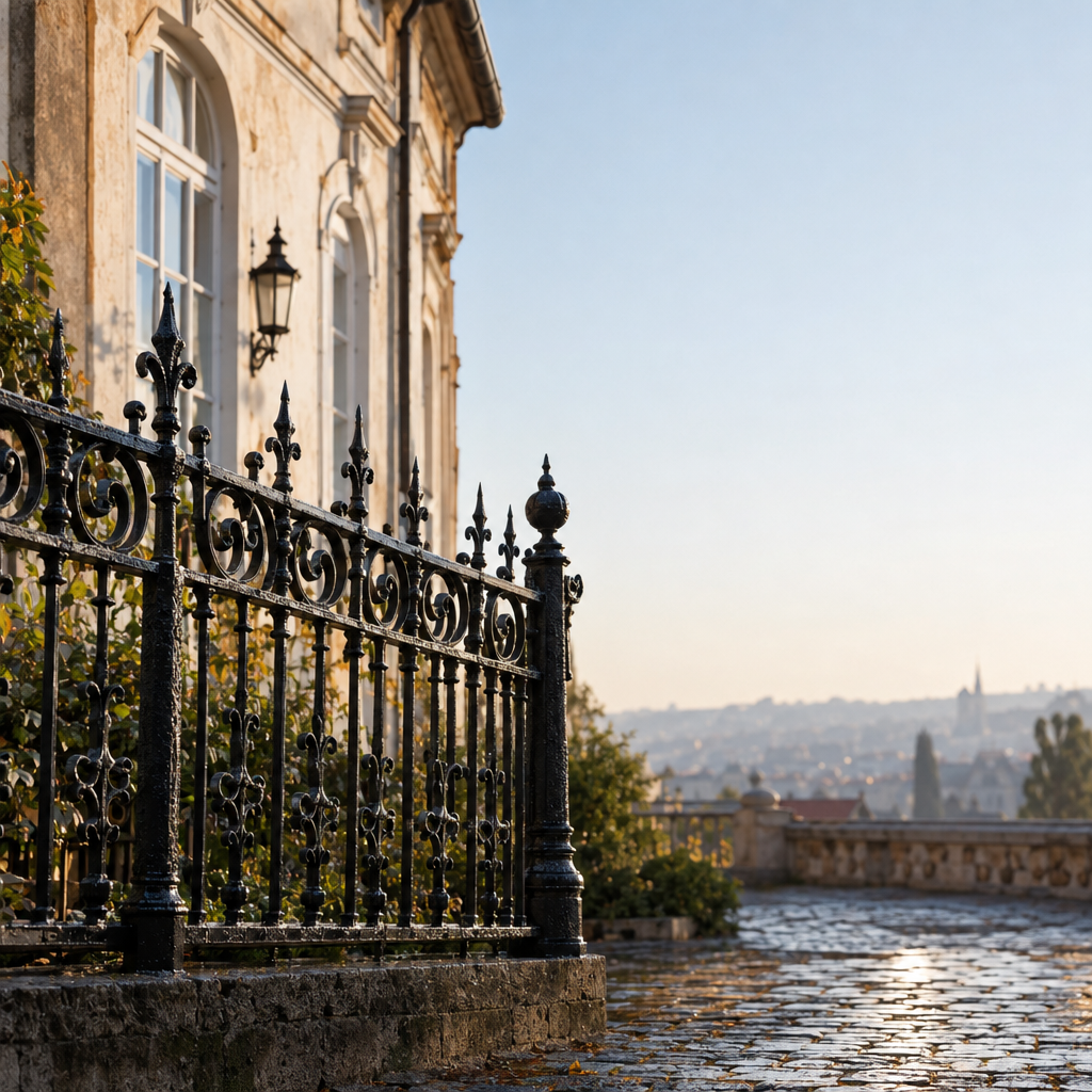 Realistic editorial photograph of an ornate black wrought iron fence section in front of a historic stucco building, soft morning light, wet cobblestone, clean empty sky area on the right, shallow depth of field, no text, no letters, no words, no logos, no watermark

Сейчас ты работаешь для: Я. Отвечай именно для этого человека. Про других членов семьи упоминай, только если задача прямо их касается.