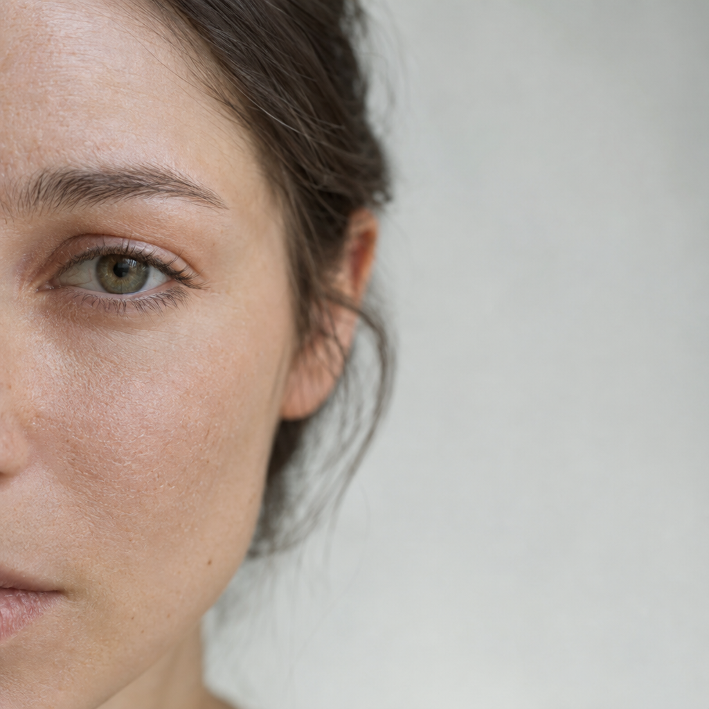 Realistic editorial photograph close-up of a slender woman's cheek and temple in soft diffused daylight, delicate dry skin texture, shallow depth of field, wide empty area on the right, no text, no letters, no words, no logos, no watermark

Сейчас ты работаешь для: Я. Отвечай именно для этого человека. Про других членов семьи упоминай, только если задача прямо их касается.